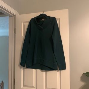 Athleta long sleeve top, warm, dark teal, cozy